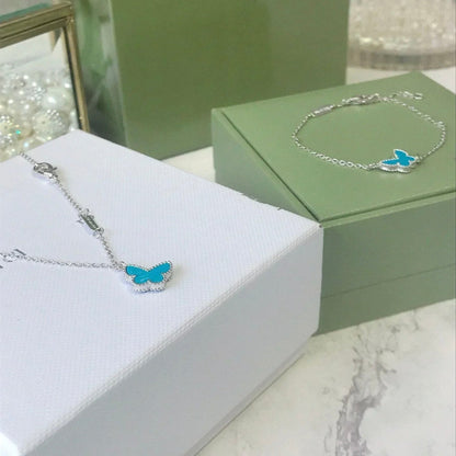 ¡®Aura Jewels¡¯BUTTERFLY TURQUOISE BUTTERFLY BRACELET SILVER