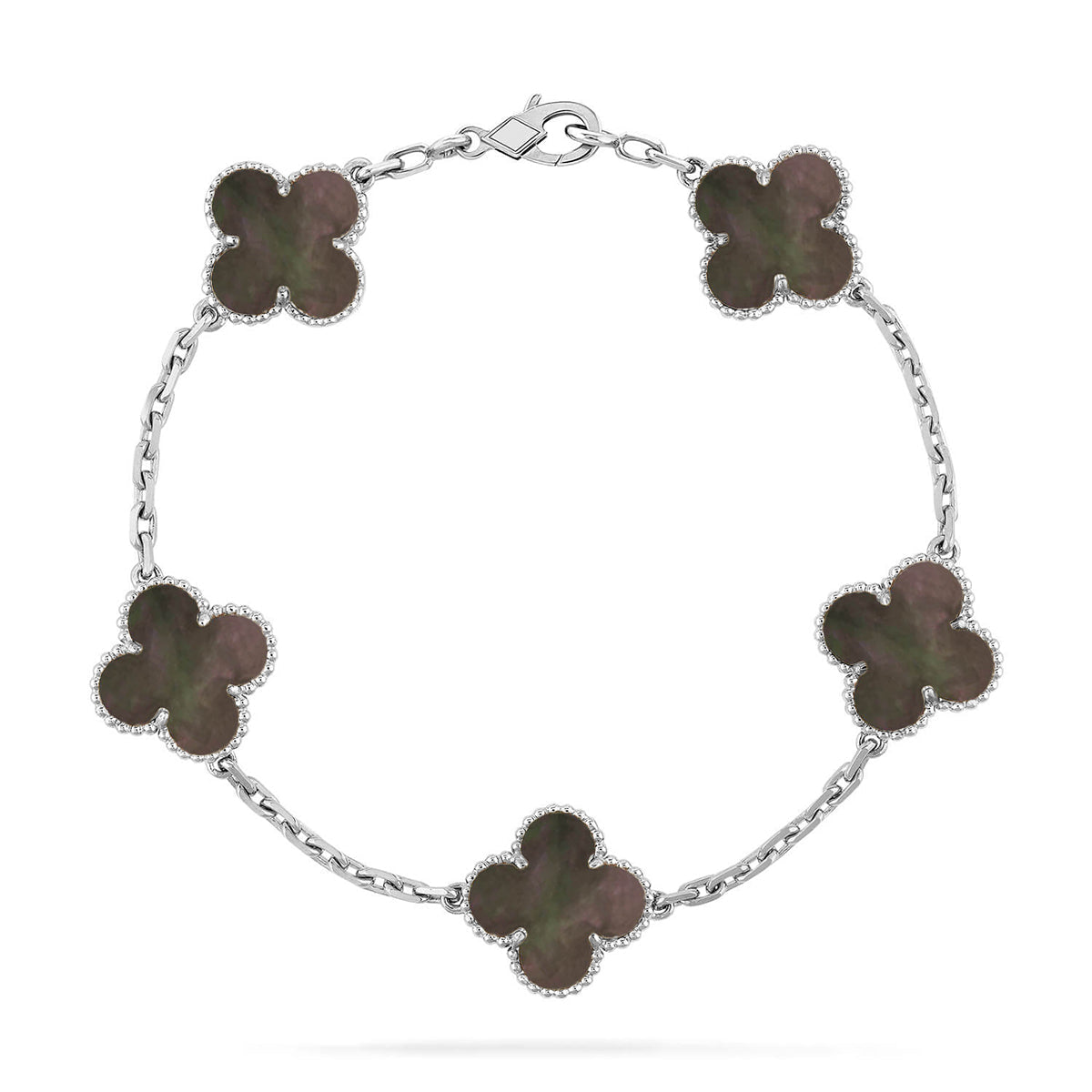 [Aura Jewels]New CLOVER 5 MOTIF GRAY MOP BRACELET COLLECTION