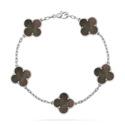[Aura Jewels]New CLOVER 5 MOTIF GRAY MOP BRACELET COLLECTION