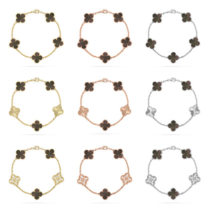 [Aura Jewels]New CLOVER 5 MOTIF GRAY MOP BRACELET COLLECTION