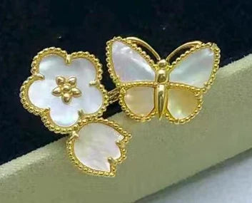 [Aura Jewels] 26 NEW CLOVER LUCKY LIGHT YELLOW AND WHITE SET