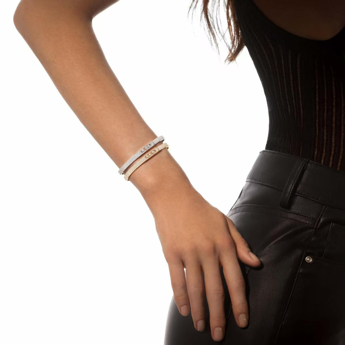 [Aura Jewels]Move Noa Full Pavé Diamond Bangle Bracelet