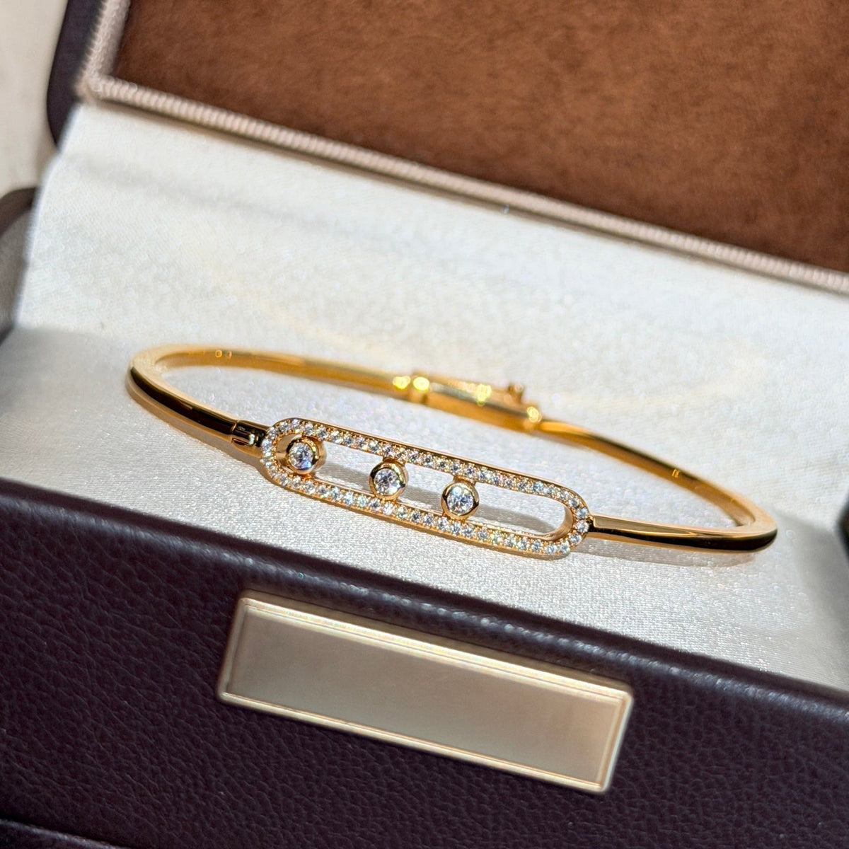 [Aura Jewels]Move Pavé Diamond Bangle Bracelet M