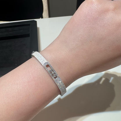 [Aura Jewels]Move Noa Ciselé half pavé bangle