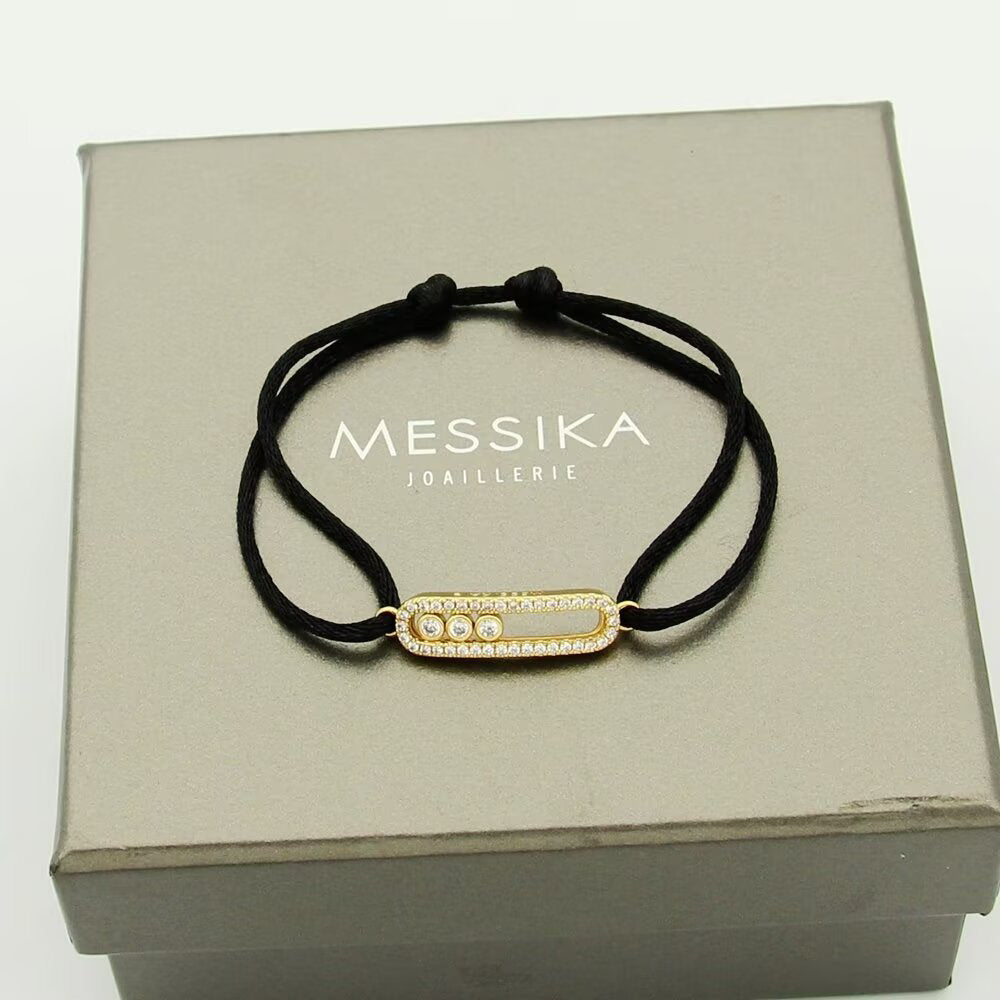 [Aura Jewels]Messika Care(s) pink cord pavé bracelet