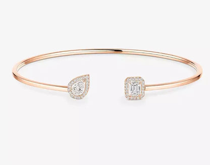 [Aura Jewels]M Delicate Double-Diamond Bracelet