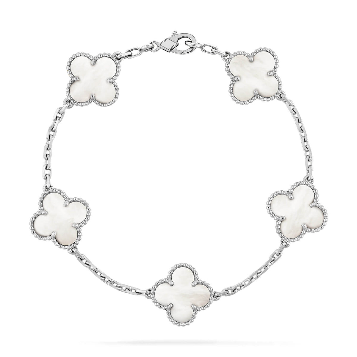 [Aura Jewels]New CLOVER WHITE PEARL MOP 5 MOTIF BRACELET COLLECTION
