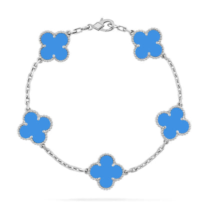 [Aura Jewels]New CLOVER 5 MOTIF BLUE AGATE BRACELET COLLECTION
