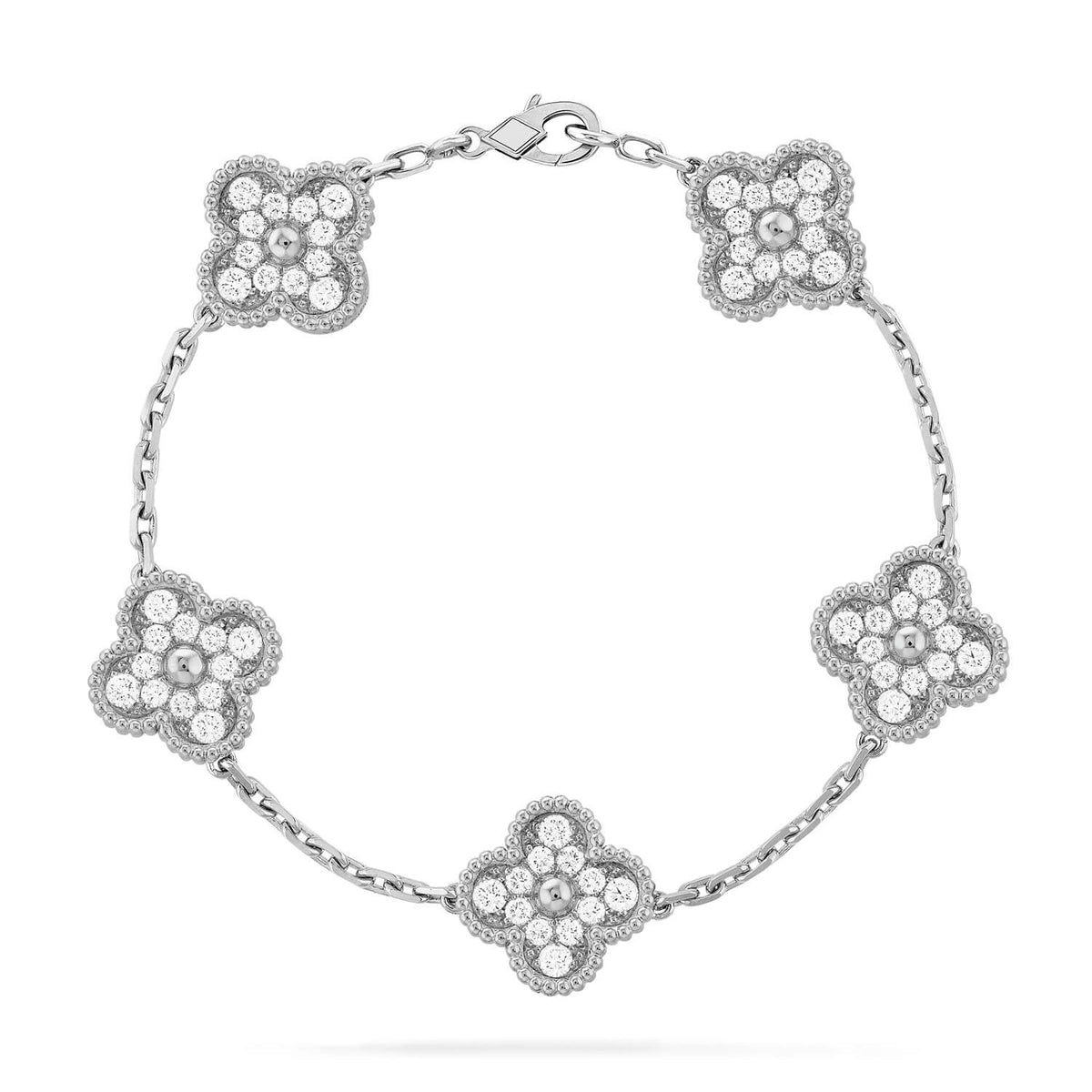[Aura Jewels] New  CLOVER 5 MOTIF FULL DIAMOND BRACELET COLLECTION