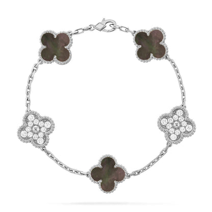 [Aura Jewels]New CLOVER 5 MOTIF GRAY MOP BRACELET COLLECTION