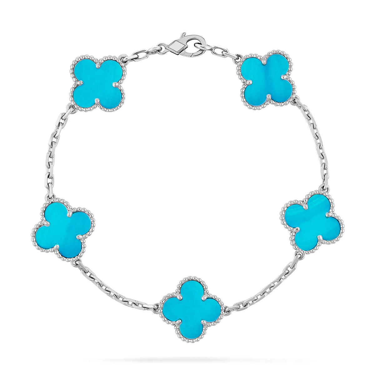 [Aura Jewels]New  CLOVER 5 MOTIF TURQUOISE BRACELET COLLECTION