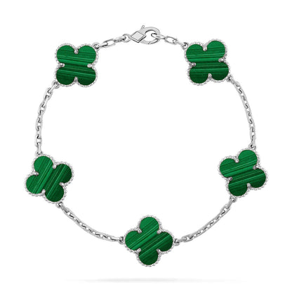 [Aura Jewels]New  CLOVER 5 MOTIF MALACHITE BRACELET COLLECTION