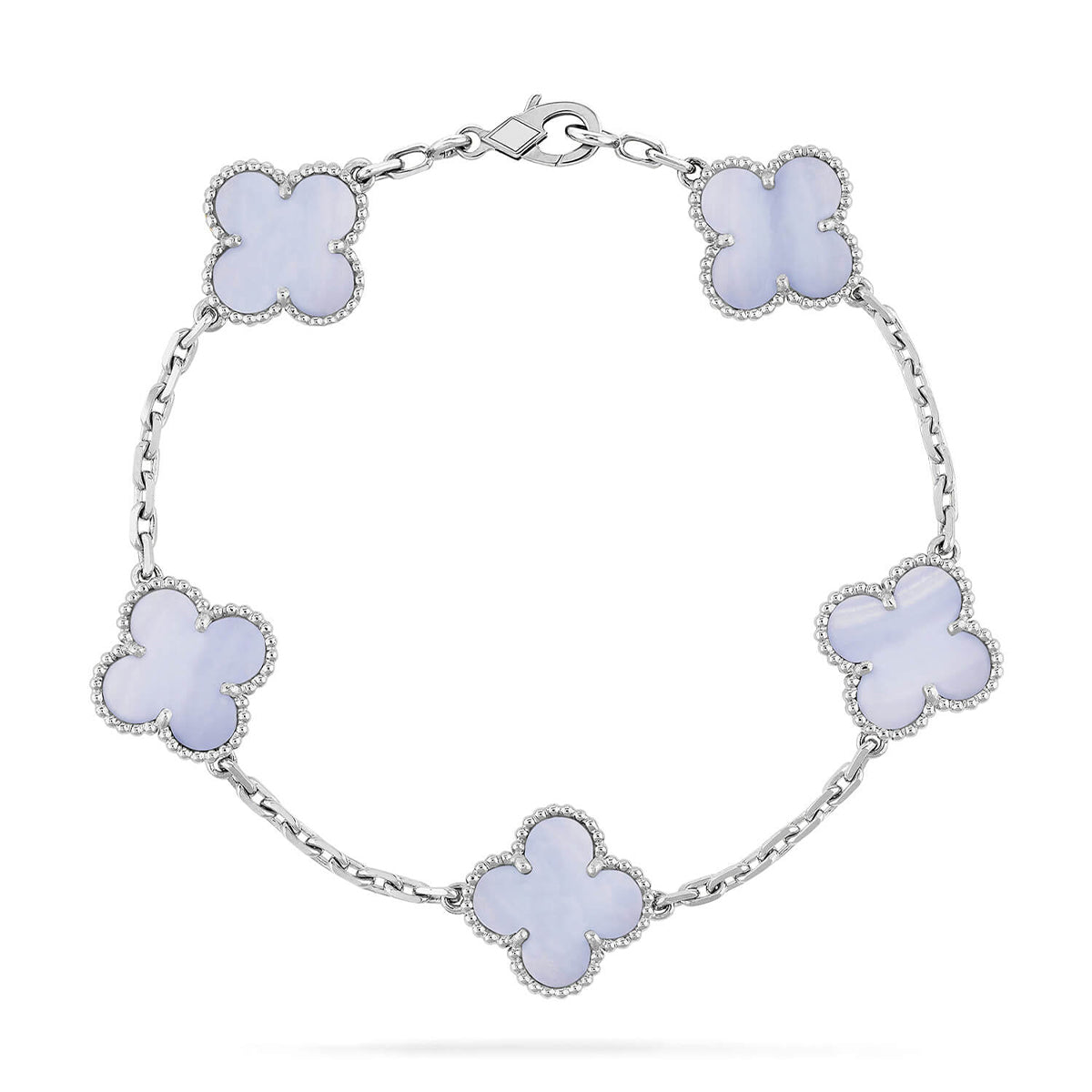 [Aura Jewels]New  CLOVER 5 MOTIF PURPLE CHALCEDONY BRACELET COLLECTION