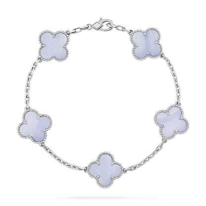 [Aura Jewels]New  CLOVER 5 MOTIF PURPLE CHALCEDONY BRACELET COLLECTION