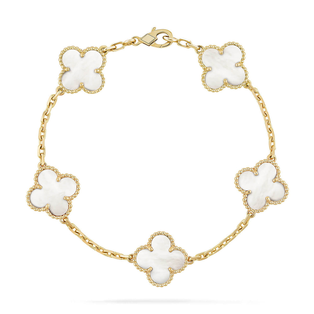 [Aura Jewels]New CLOVER WHITE PEARL MOP 5 MOTIF BRACELET COLLECTION