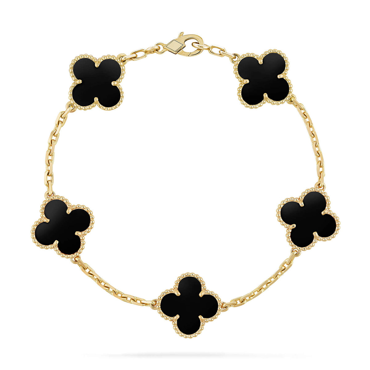 [Aura Jewels]New CLOVER 5 MOTIF ONYXS BRACELET COLLECTION