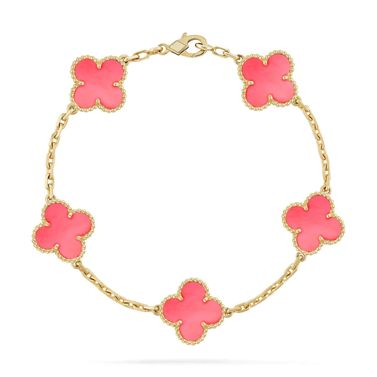 [Aura Jewels]New  CLOVER 5 MOTIFS  PINK MOP BRACELET COLLECTION