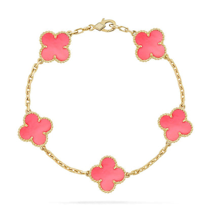 [Aura Jewels]New  CLOVER 5 MOTIFS  PINK MOP BRACELET COLLECTION