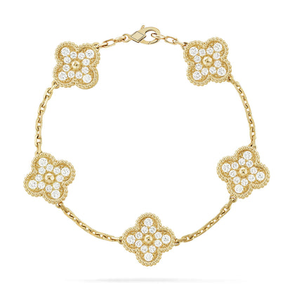 [Aura Jewels] New  CLOVER 5 MOTIF FULL DIAMOND BRACELET COLLECTION