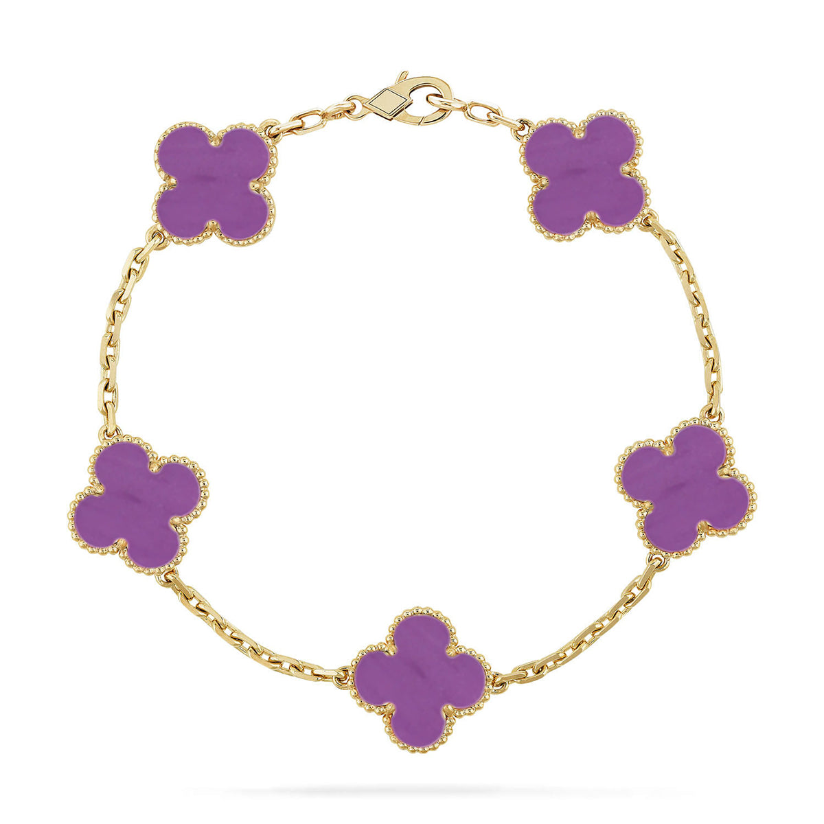 [Aura Jewels]New  CLOVER 5 MOTIF VIOLET BRACELET COLLECTION
