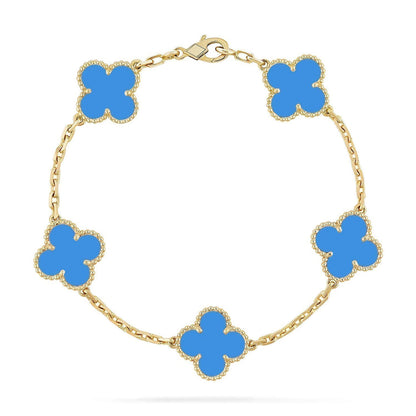 [Aura Jewels]New CLOVER 5 MOTIF BLUE AGATE BRACELET COLLECTION