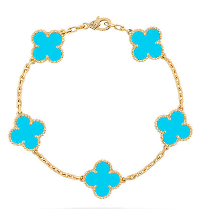 [Aura Jewels]New  CLOVER 5 MOTIF TURQUOISE BRACELET COLLECTION