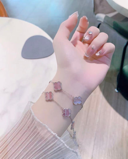 [Aura JewelsLight Pink Braided Bracelet