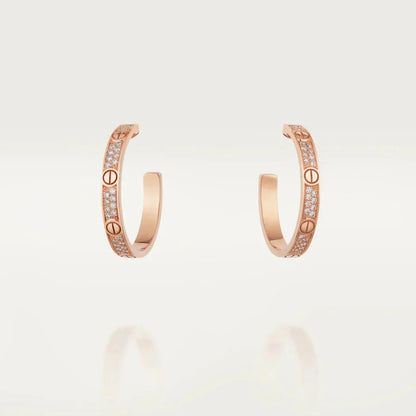¡®Aura Jewels¡¯LOVE DIAMOND PINK GOLD HOOP EARRINGS