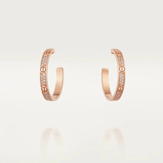 ¡®Aura Jewels¡¯LOVE DIAMOND PINK GOLD HOOP EARRINGS