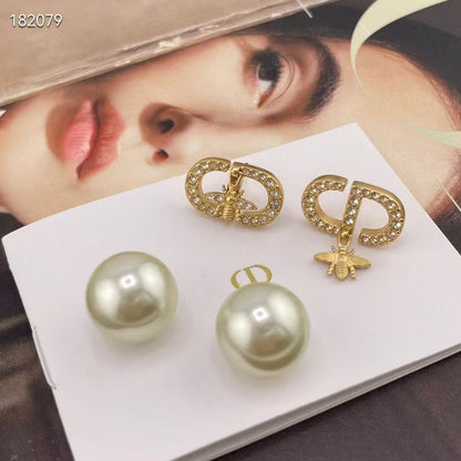 [Aura Jewels]CD Honeycomb Pearl Stud Earrings