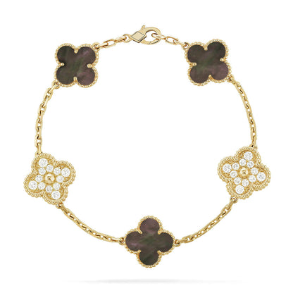 [Aura Jewels]New CLOVER 5 MOTIF GRAY MOP BRACELET COLLECTION