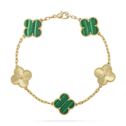 [Aura Jewels]New  CLOVER 5 MOTIF MALACHITE BRACELET COLLECTION