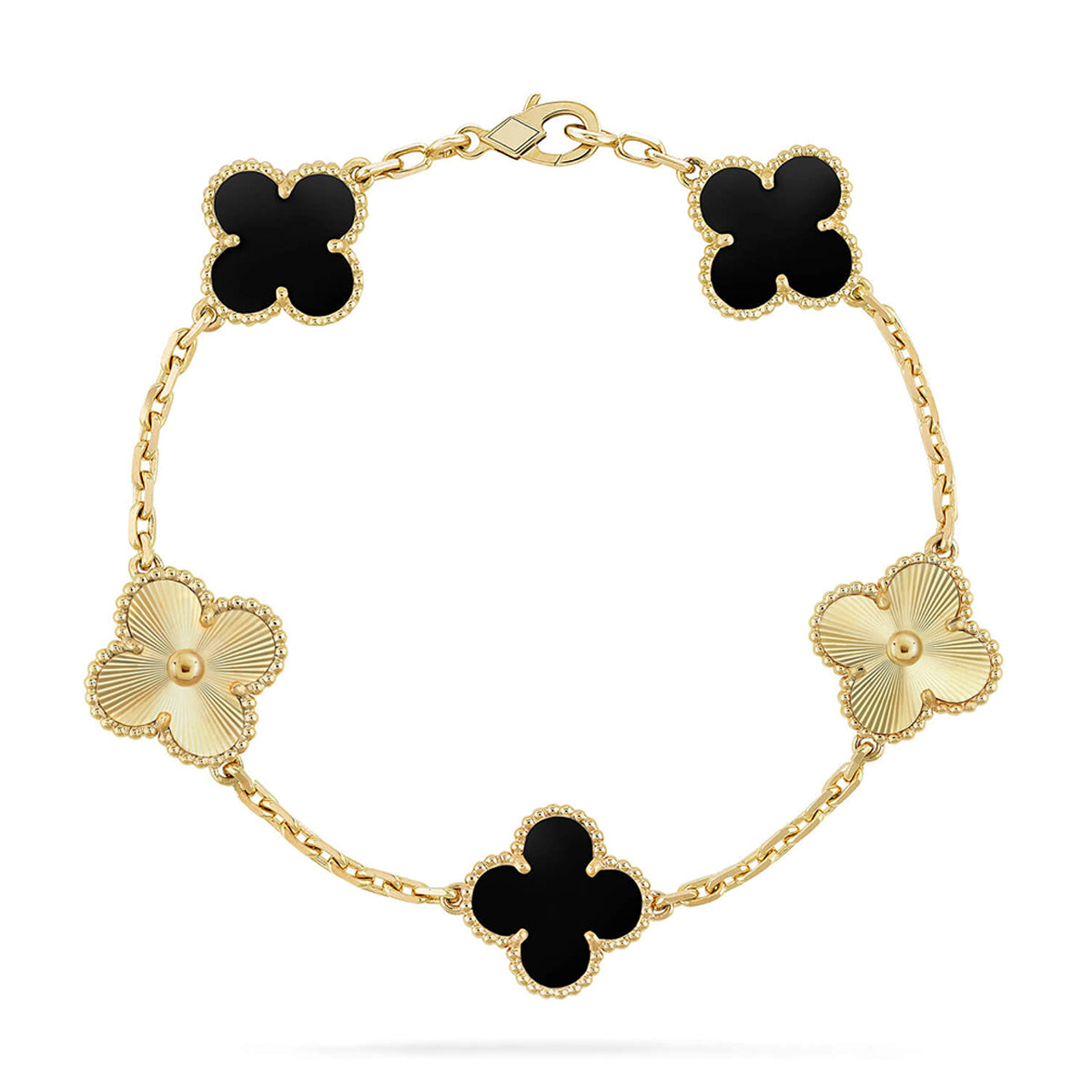 [Aura Jewels]New CLOVER 5 MOTIF ONYXS BRACELET COLLECTION