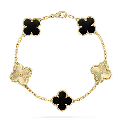 [Aura Jewels]New CLOVER 5 MOTIF ONYXS BRACELET COLLECTION