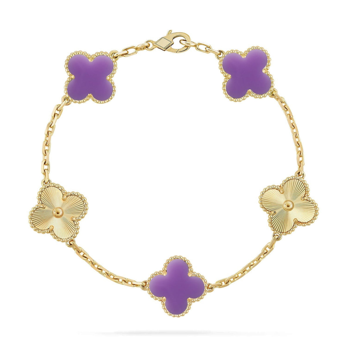 [Aura Jewels]New CLOVER 5 MOTIF LIGHT PURPLE BRACELET COLLECTION