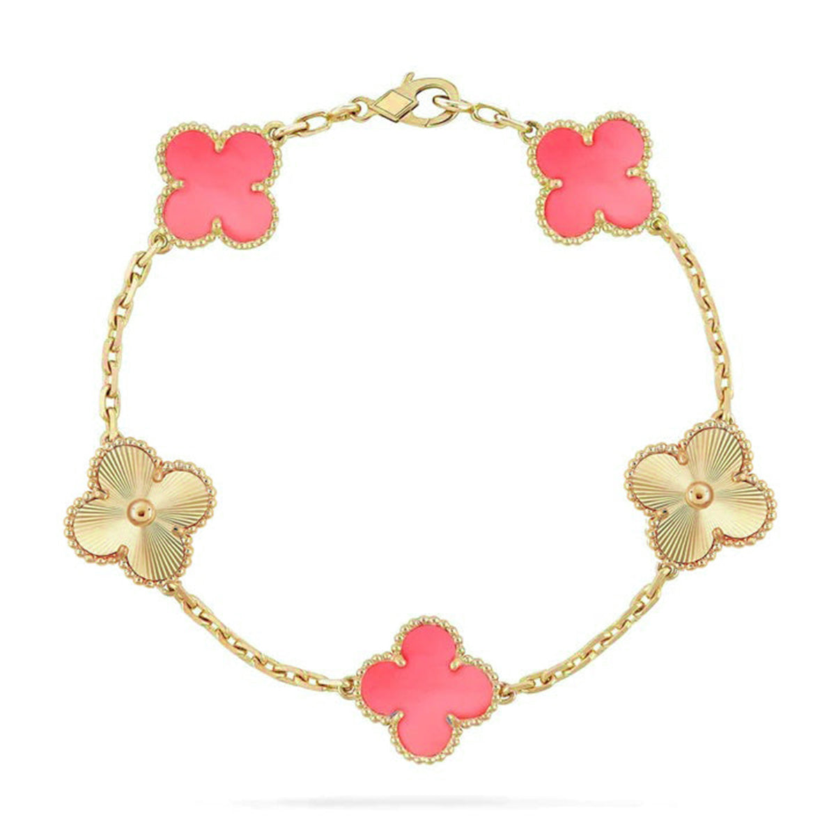 [Aura Jewels]New  CLOVER 5 MOTIFS  PINK MOP BRACELET COLLECTION