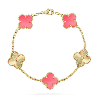 [Aura Jewels]New  CLOVER 5 MOTIFS  PINK MOP BRACELET COLLECTION