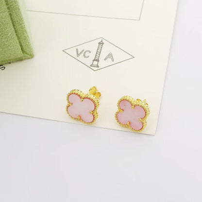 [Aura Jewels]Clover Mini Pink Earrings