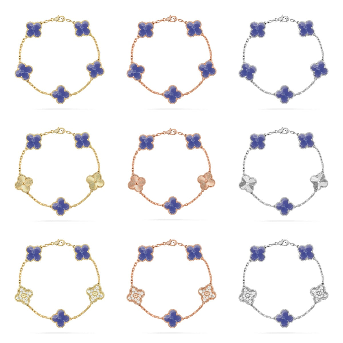 [Aura Jewels]New CLOVER 5 MOTIF BLUE VEINS BRACELET COLLECTION