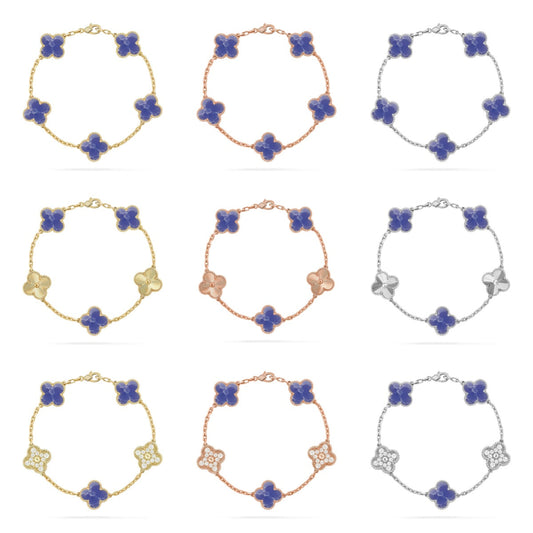 [Aura Jewels]New CLOVER 5 MOTIF BLUE VEINS BRACELET COLLECTION