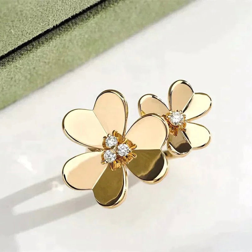 ¡®Aura Jewels¡¯CLOVER COMOS GOLD DIAMOND RING