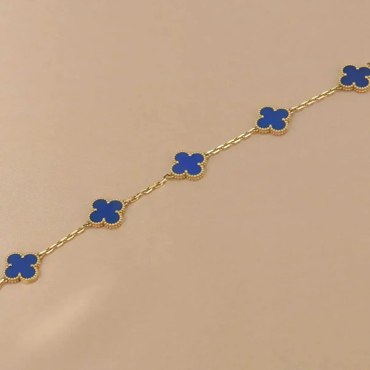 [Aura Jewels]New CLOVER 5 MOTIF BLUE AGATE BRACELET COLLECTION