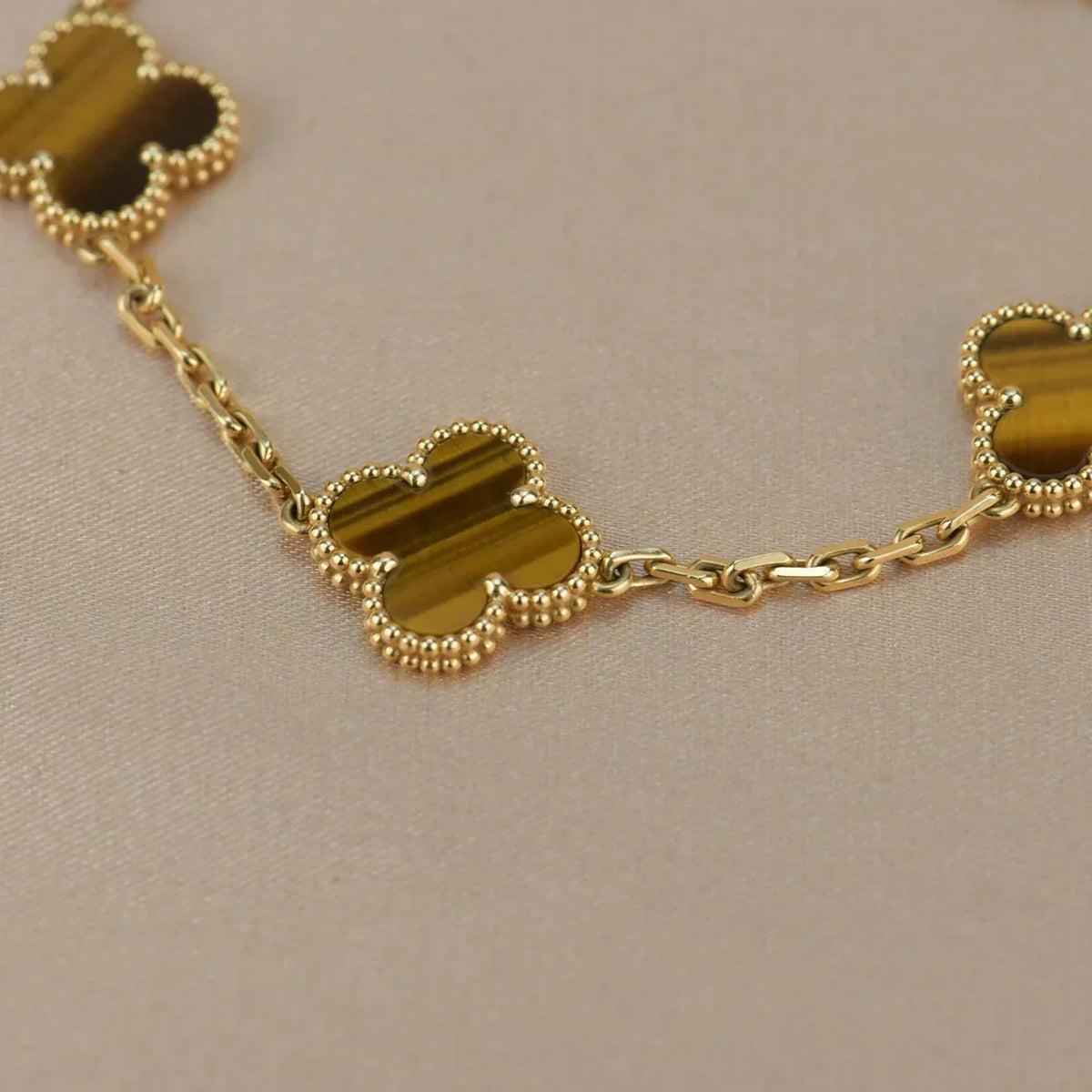 [Aura Jewels]New  CLOVER 5 MOTIFS TIGER EYE BRACELET COLLECTION