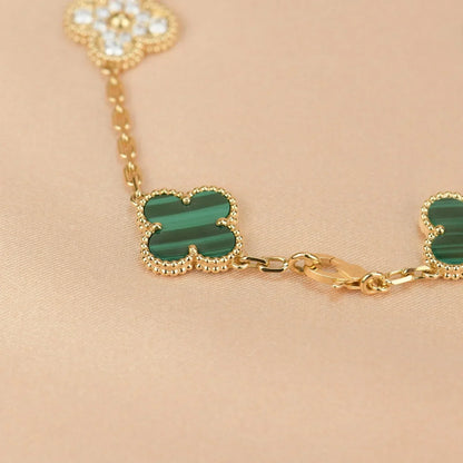 [Aura Jewels]New  CLOVER 5 MOTIF MALACHITE BRACELET COLLECTION