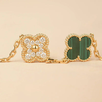 [Aura Jewels]New  CLOVER 5 MOTIF MALACHITE BRACELET COLLECTION