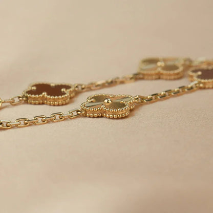 [Aura Jewels]New  CLOVER 5 MOTIF RED CORNELIAN BRACELET COLLECTION