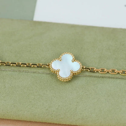 [Aura Jewels]New CLOVER WHITE PEARL MOP 5 MOTIF BRACELET COLLECTION