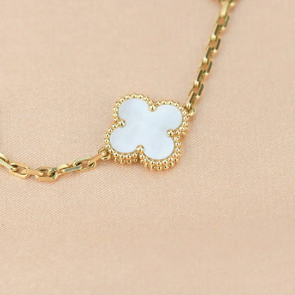 [Aura Jewels]New CLOVER WHITE PEARL MOP 5 MOTIF BRACELET COLLECTION