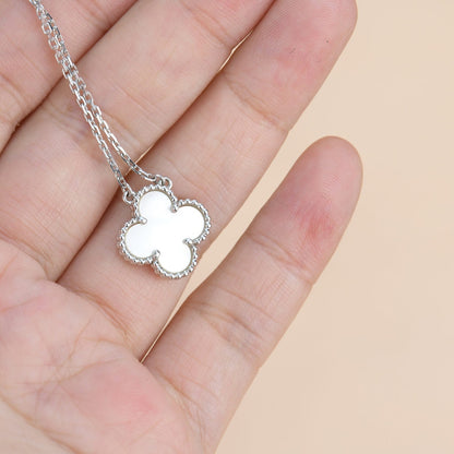 ¡®Aura Jewels¡¯CLOVER  15MM WHITE MOTHER-OF-PEARL SILVER