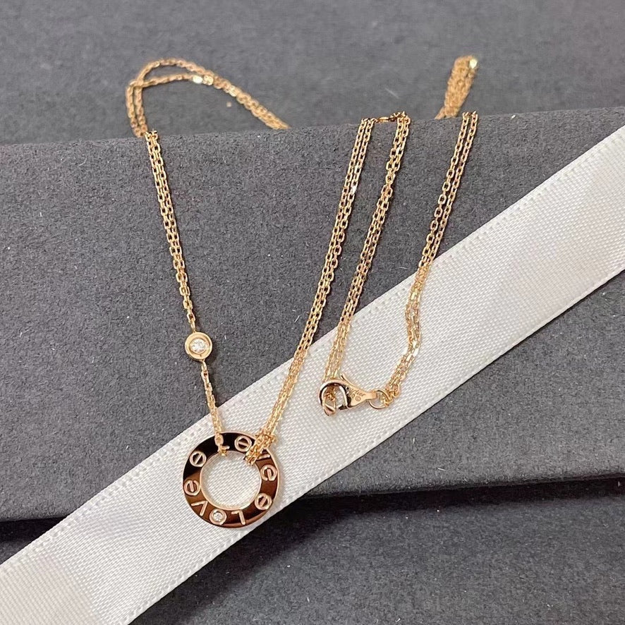 ¡®Aura Jewels¡¯LOVE NECKLACE 16MM 2 DIAMONDS